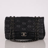 Limited Edition Chanel 2014 Calfskin CC Stitched Medium Single Flap