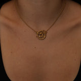 Chanel 70s-80s CC Rope Circle Pendant Choker 24k GP