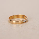 18K Yellow Gold and Diamond Geometric Ridged Ring, Size US 4.5