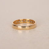 18K Yellow Gold and Diamond Geometric Ridged Ring, Size US 4.5