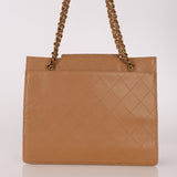 Chanel 1997 Caviar Turnlock Beige Chain Bag