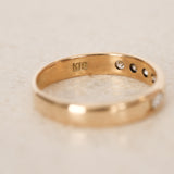 18K Yellow Gold and Diamond Geometric Ridged Ring, Size US 4.5