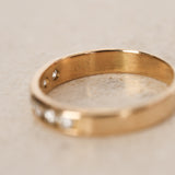 18K Yellow Gold and Diamond Geometric Ridged Ring, Size US 4.5