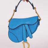Dior 2022 Goatskin Micro Blue Saddle