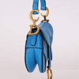 Dior 2022 Goatskin Micro Blue Saddle