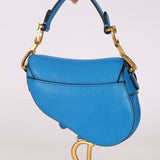 Dior 2022 Goatskin Micro Blue Saddle