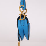 Dior 2022 Goatskin Micro Blue Saddle