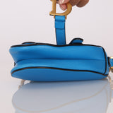 Dior 2022 Goatskin Micro Blue Saddle