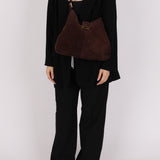Fendi Suede Chocolate Brown Hobo GHW