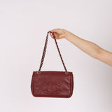 Chanel 2012 Caviar Medium Dark Red Timeless Chain Flap