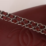 Chanel 2012 Caviar Medium Dark Red Timeless Chain Flap
