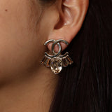 Chanel 2017 Interlocking CC Logo Rhinestones Clip-On Earrings