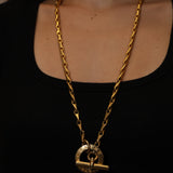 Celine 1991 Dore Tear Chain Toggle Necklace
