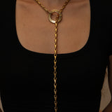 Celine 1991 Dore Tear Chain Toggle Necklace