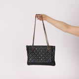 Chanel 2019 Shiny Lambskin Quilted Medium Double Case With Strap