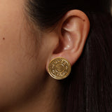 Hermès Gold Clou de Selle Clip-On Earrings