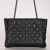 Chanel 2019 Shiny Lambskin Quilted Medium Double Case With Strap