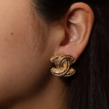 Chanel 70s-80s Coco Crush CC Clip-On Earrings