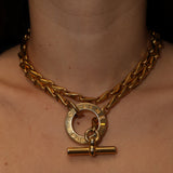 Celine 1991 Dore Tear Chain Toggle Necklace