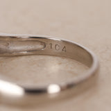 Platinum Diamond Cascade Pointed Ring, Size US 6