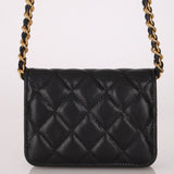 Chanel 2022 Caviar Quilted Twist Your Buttons Coin Purse With Chain