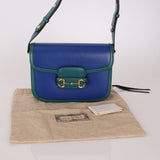 Gucci 1955 Blue Boxcalf Horsebit Shoulder Bag