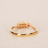 Mouawad 18K Yellow Gold Diamond and Ruby Twist Ring, Size US 4.5