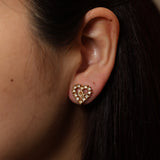 Dior Heart Rhinestone Logo Clip-On Earrings