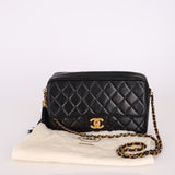 Chanel 1989 Lambskin Turnlock Classic Flap Camera Bag