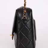 Chanel 1989 Lambskin Turnlock Classic Flap Camera Bag