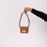 Hermès Gold Epsom Constance Slim Wallet w/ Custom Strap PHW