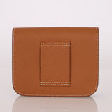 Hermès Gold Epsom Constance Slim Wallet w/ Custom Strap PHW