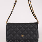 Chanel 2018 Caviar Wallet on Chain