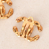 Chanel 2002 Enamel CC Clip-On Earrings 24K GP