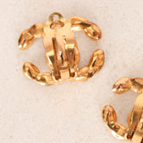 Chanel 2002 Enamel CC Clip-On Earrings 24K GP