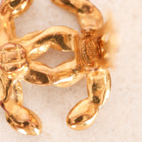 Chanel 2002 Enamel CC Clip-On Earrings 24K GP