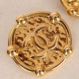 Chanel 1989 Oversized Helm Clip-On Earrings 24K GP