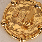 Chanel 1989 Oversized Helm Clip-On Earrings 24K GP