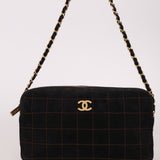 Chanel 2002 Suede Chocolate Bar Camera Bag 24K GP