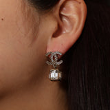 Chanel 2023 CC Crystal Drop Studs