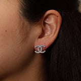 Chanel 2012 Silver Crystal CC Studs