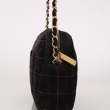 Chanel 2002 Suede Chocolate Bar Camera Bag 24K GP