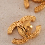 Chanel CC Crystal Clip-On Earrings 24K GP