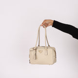 Prada Saffiano Ivory Leather Top Handle