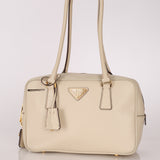 Prada Saffiano Ivory Leather Top Handle