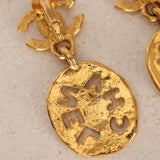 Chanel Coco Swing Cutout Clip-On Earrings 24K GP