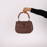 Gucci Leather Brown Bamboo Top Handle w/ Strap