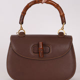 Gucci Leather Brown Bamboo Top Handle w/ Strap