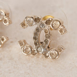 Chanel 2012 CC Champagne Rhinestone Earrings