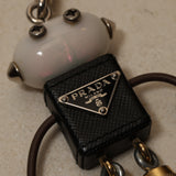 Prada Saffiano Edward Robot Key Ring